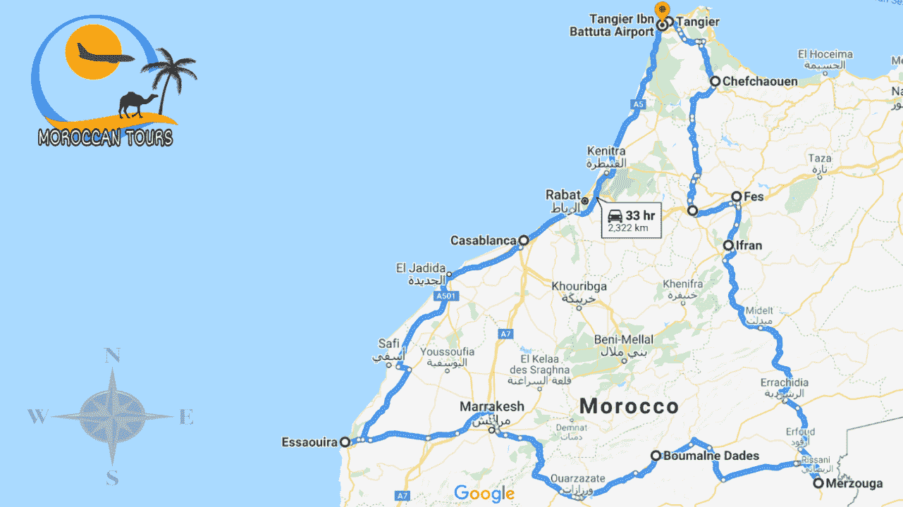 Morocco / Marruecos / Marrocos / Marocco, Tour / ruta / viagem / viaggio, itinerary / itinerario : Tangier 13 Days / Dias / Giorni